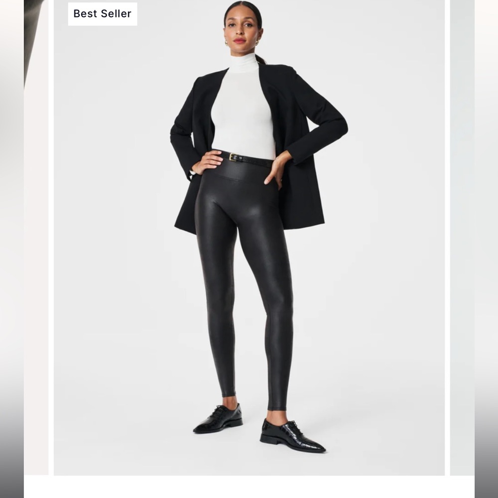 Spanx faux leather legging, size small, black